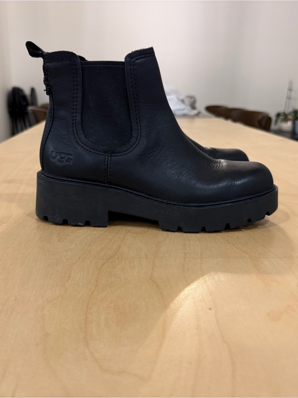 UGG Black Chelsea Lug Sole Ankle Boots